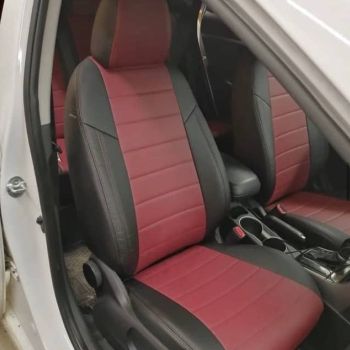 Авточехлы Автопилот Черный бордовый цвет