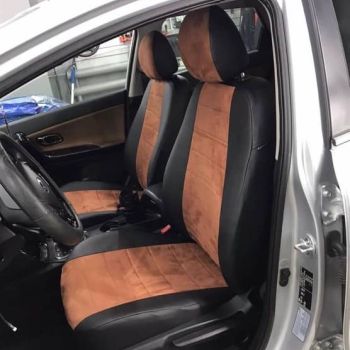 Авточехлы Автопилот Черный коричневый алькантара